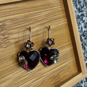Betsey Johnson Heart Drop Earrings